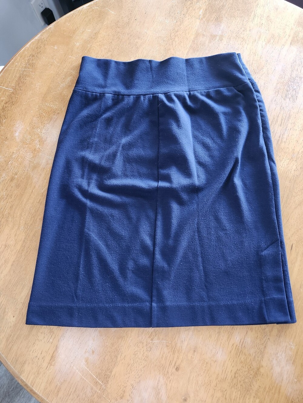Joe Fresh Navy High Waist Pencil Skirt, Stretch, Slit Office Vintage Style, S 6